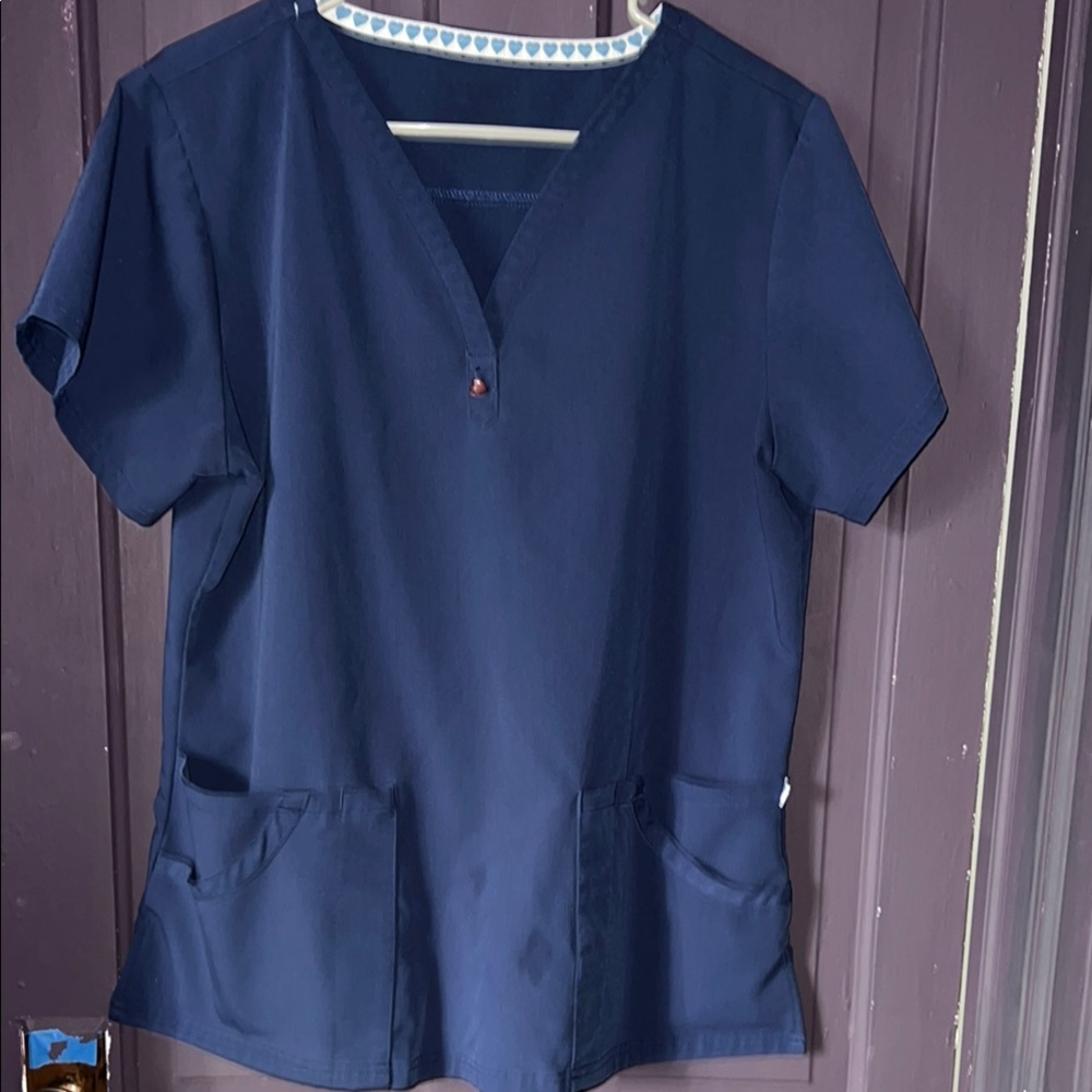 Navy blue scrub top